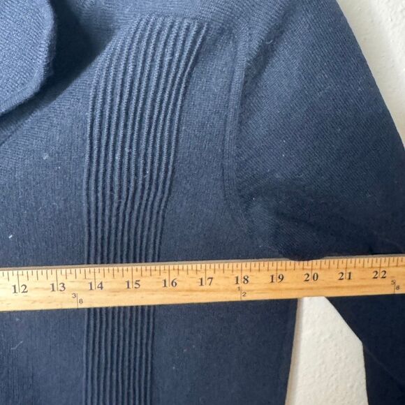 El Corte Ingles Sweater Women's Medium Black Cardigan Collared Knitted Wool Vntg - Picture 6 of 7